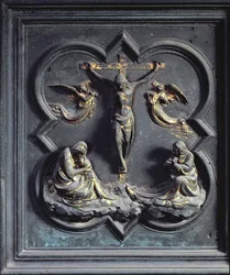 Korsfæstelsen, attende panel af norddørene til dåbskapellet San Giovanni, 1403-24 (bronze)